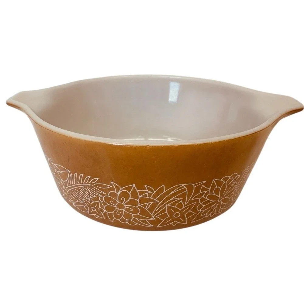 Vintage‎ Pyrex Woodland 1 Qt. Brown Casserole Dish 473-B NO Lid 5 Inch 750 ML